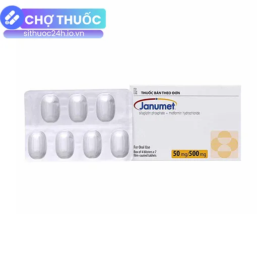 Janumet 50/500 (4 vỉ x 7 viên)