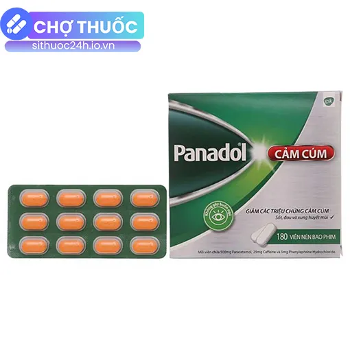 Panadol cảm cúm (hộp 180 viên)