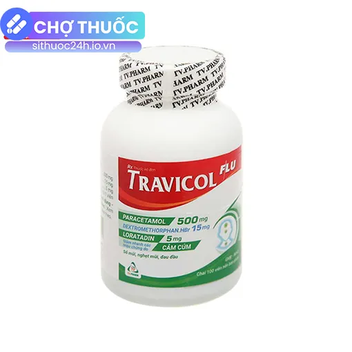 Travicol Flu lọ 100 viên